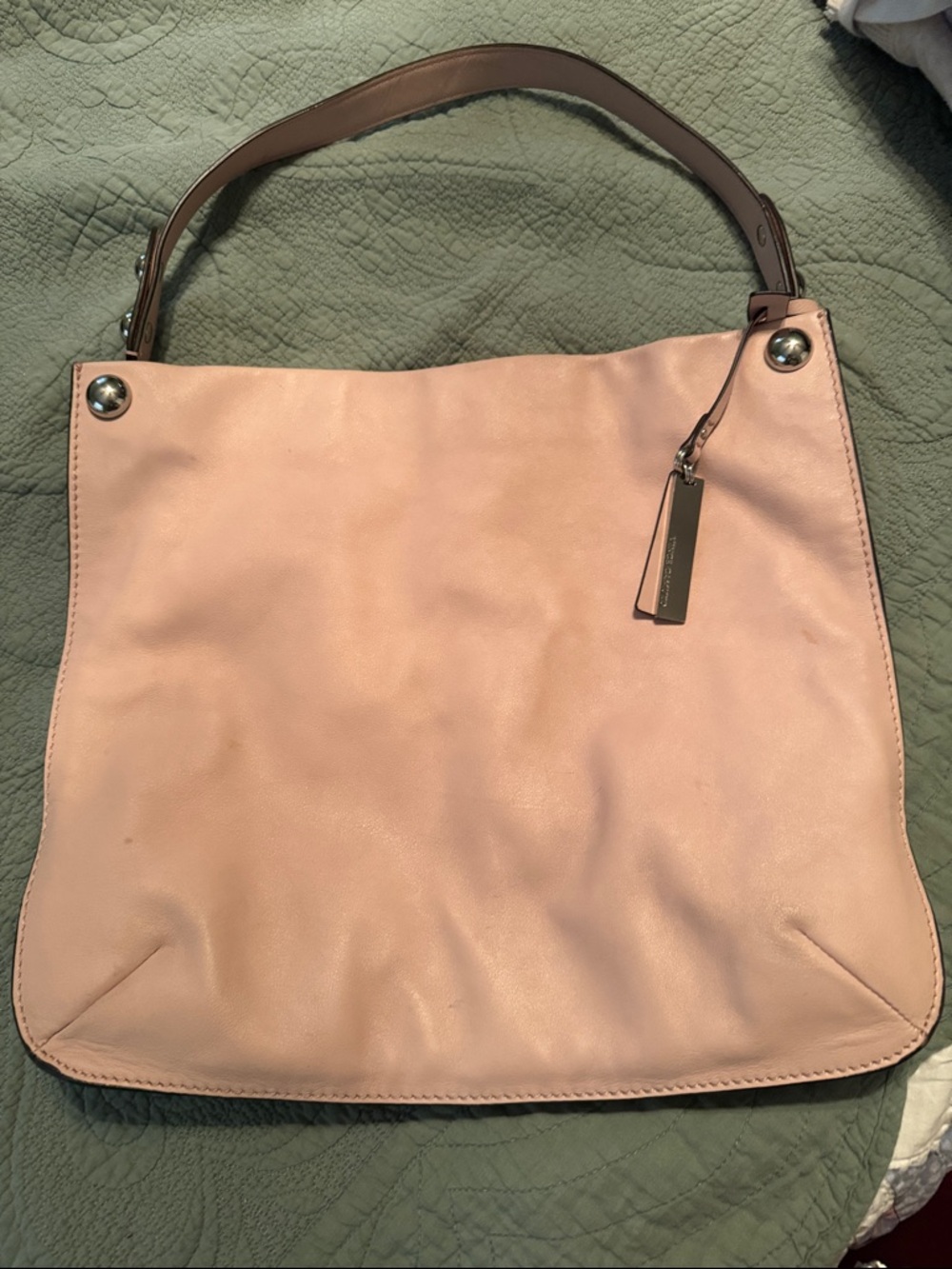 Vince Camaro Soft Pebbled Leather Shoulder Bag in Light Pink